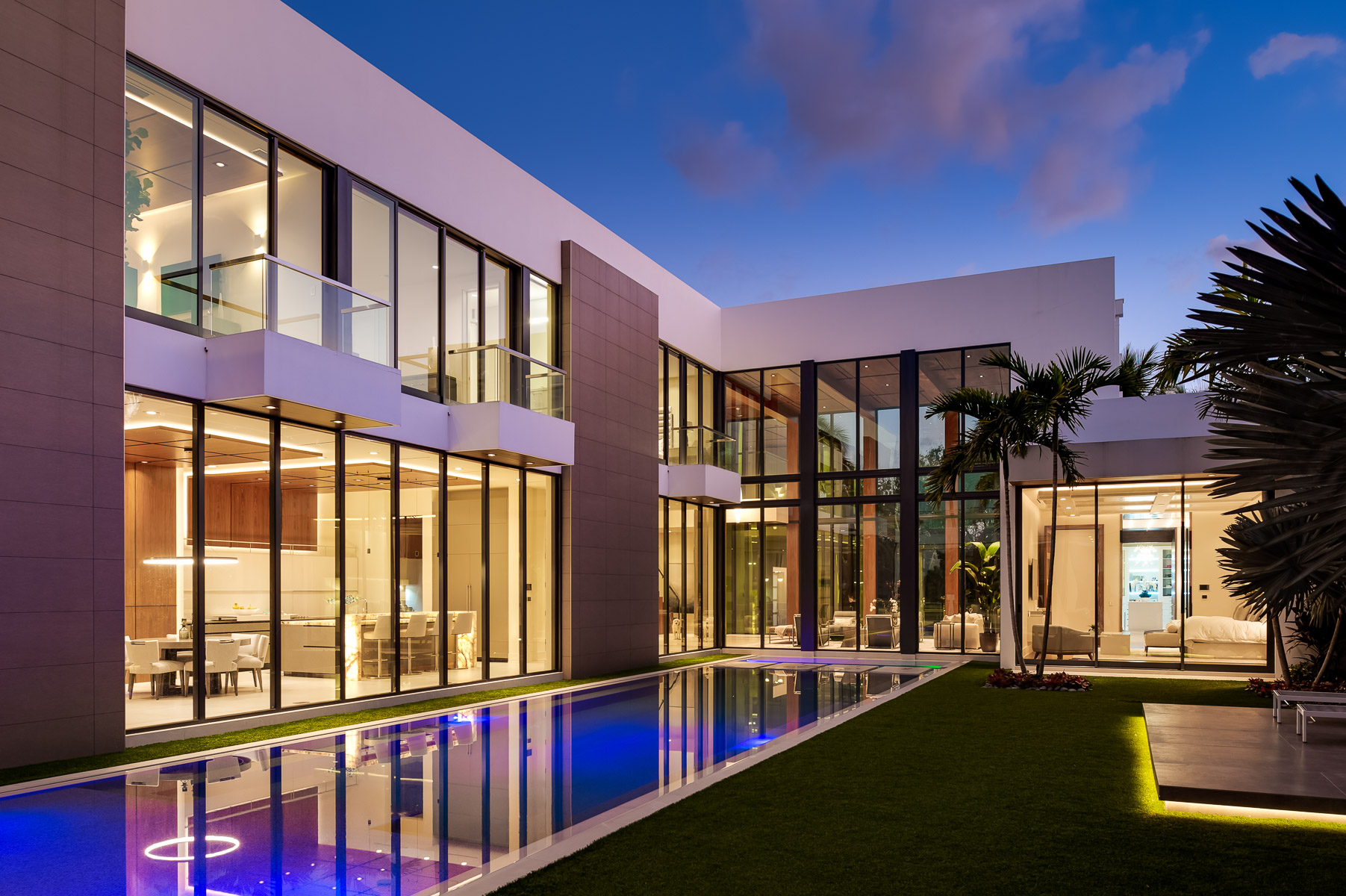 a modern home with a swimming pool photographed by Andy Frame, architectural photographer